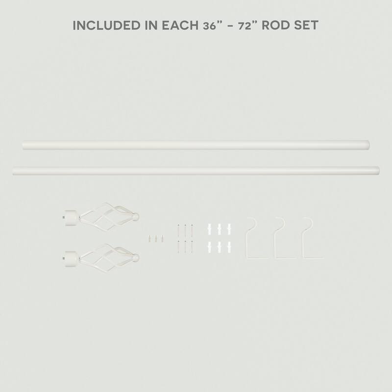 ATI Home Lancelot 1" Adjustable Window Curtain Rod and Finial Set