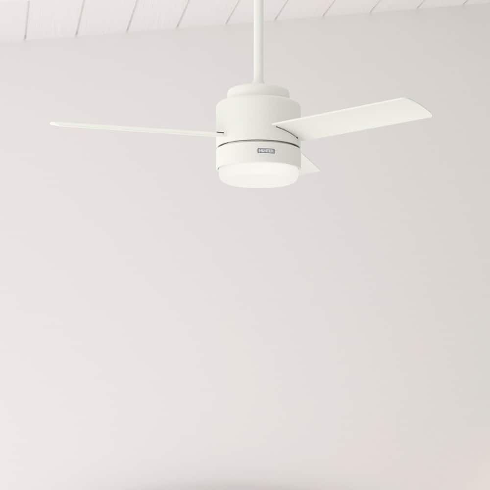 Hunter 44" Gilmour Outdoor Ceiling Fan with LED Light, Handheld Remote, Damp-Rated - Transitional, Contemporary