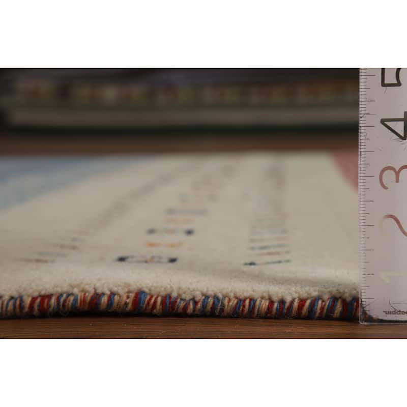 Hand Knotted Oriental 100% Wool Carpet Tribal Animal Pictorial Multi-Colored Gabbeh Area Rug - 7' 8'' X 5' 6''