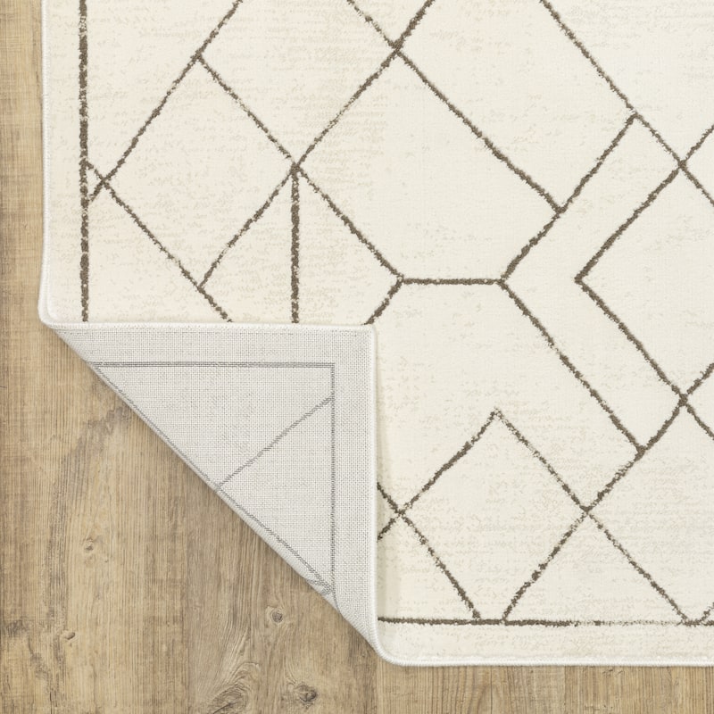 Style Haven Ripley Facets Geometric Ivory/ Taupe Mixed Pile Area Rug