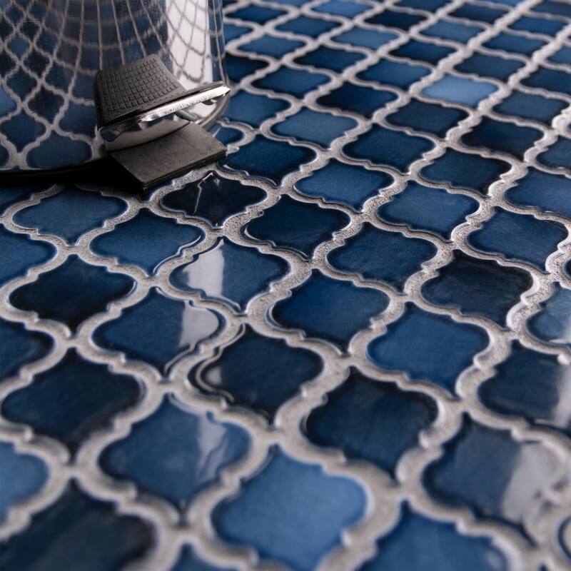 Merola Tile Hudson Tangier Midnight 12-3/8" x 12-3/8" Porcelain Mosaic Floor and Wall Tile