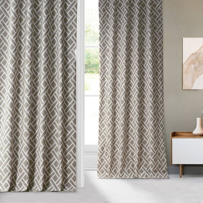 Exclusive Fabrics Martinique Printed Cotton Hotel Blackout Curtain (1 Panel)