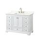 Option White / Giotto Quartz Top / Brushed Gold Hardware