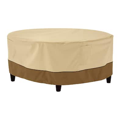 Classic Accessories Veranda Round Patio Ottoman/Coffee Table Cover - Durable and Water Resistant Outdoor Furniture Cover