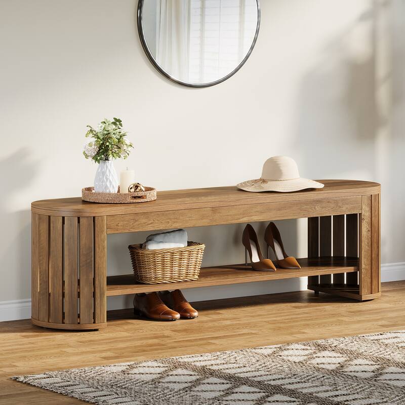 Wood Entryway Shoe Bench, Shoe Storage Bench, Bedroom Entrance Living Room End of Bed Stool Accent Bench