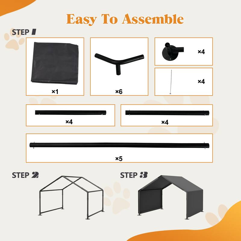 Dog Shade Shelter, Portable Pet Tent, Water Resistant Dog House for Shade Protection, Outdoor, Garden, Patio, Backyard