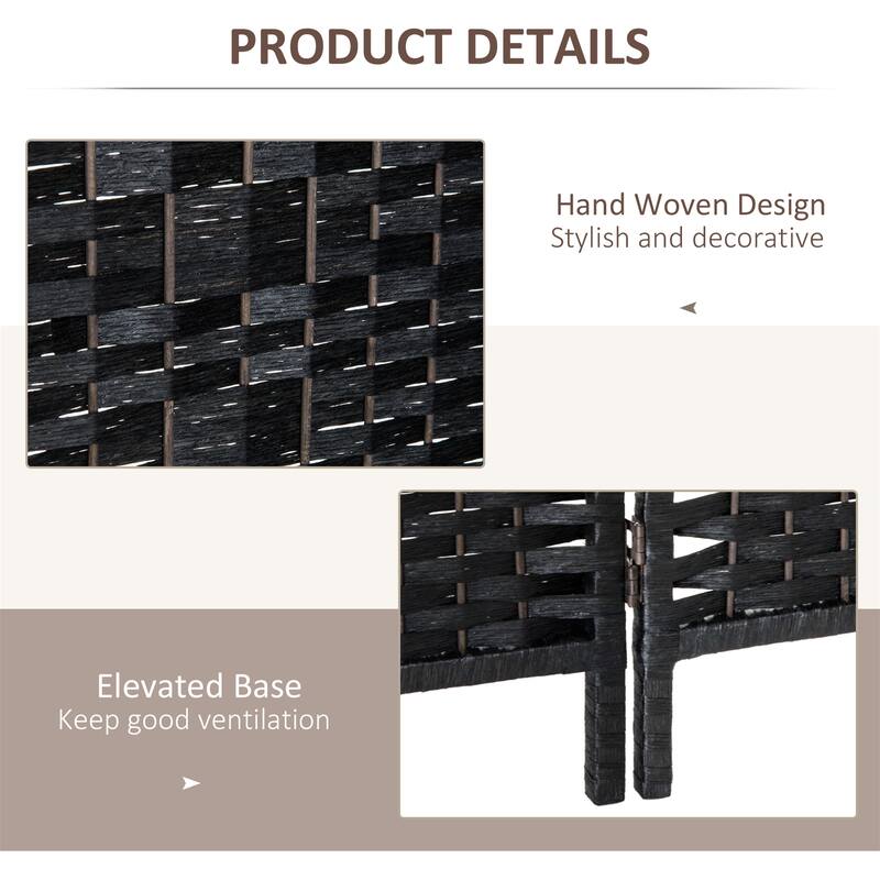 6 Panel Room Divider Privacy Screen