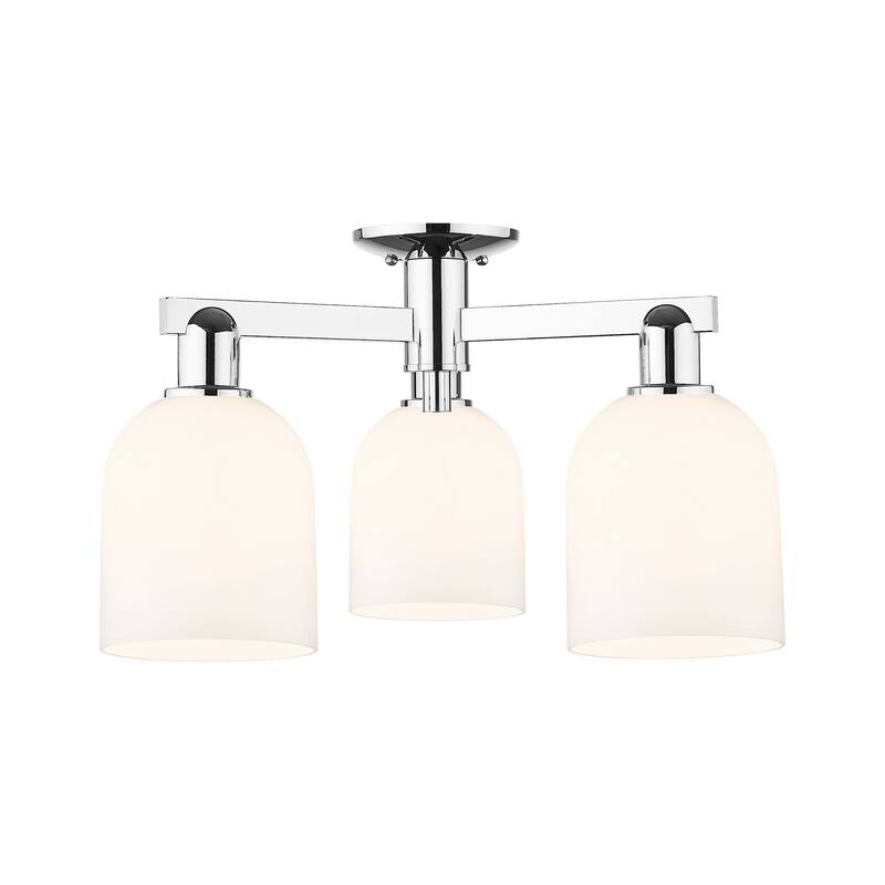 Innovations Lighting 716-3F-12-23 Bella Semi-Flush Bella 3 Light 23" - Polished Chrome / White