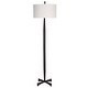 preview thumbnail 1 of 5, Tapered Base Table Lamp Floor Lamp with drum Shade - 67.25" - Black