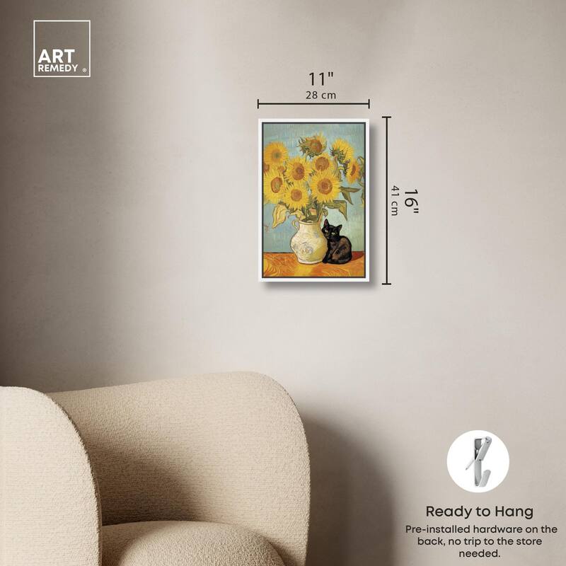 Sunflower Kitten Canvas by Art Remedy