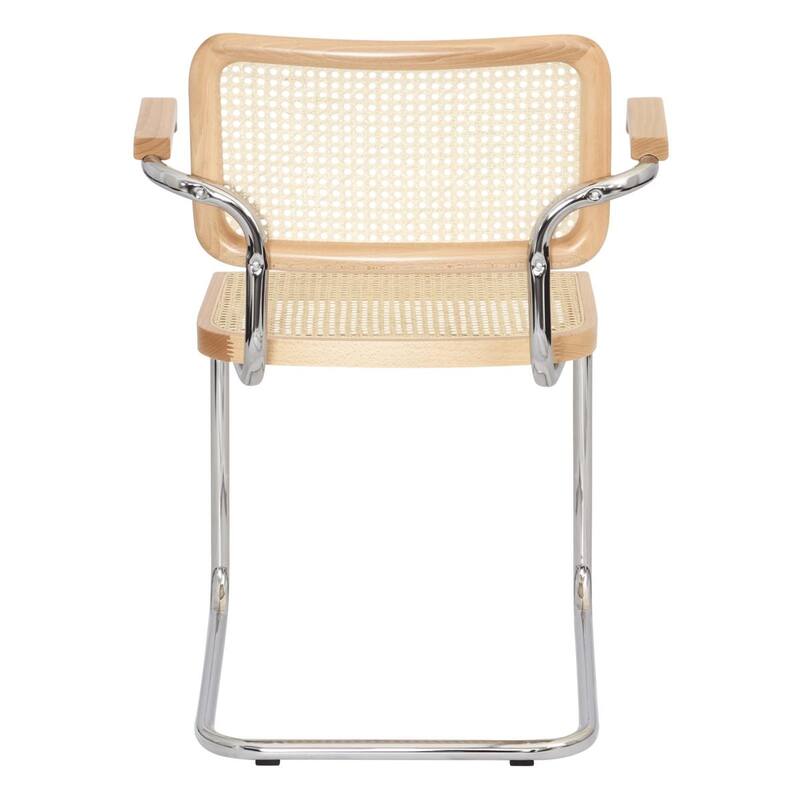 Breuer Chair Company Marcel Breuer Cesca Cane Cantilever Armchair Arm Chair w/ Chrome Steel Frame (Various Wood & Cane Colors)