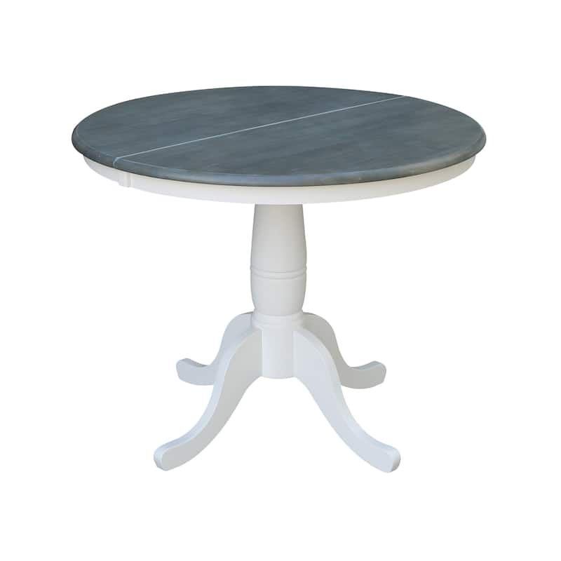 36" Round Top Pedestal Extendable Table With 12" Leaf and Madrid Chairs