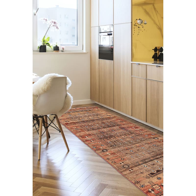 ECARPETGALLERY Hand-knotted Antalya Vintage Brown Wool Rug - 3'4 x 9'8