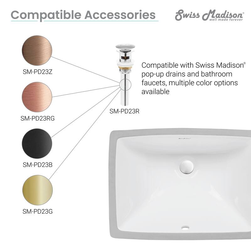 Plaisir 21" Rectangular Under-Mount Bathroom Sink