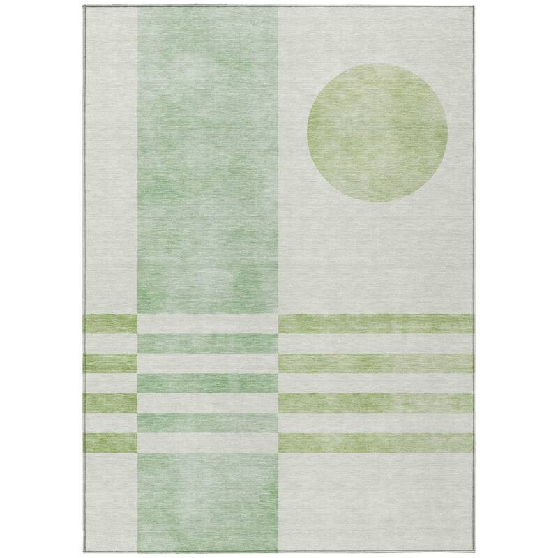 Machine Washable Indoor/Outdoor Modern Fusion Chantille Rug