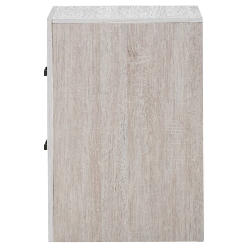 Coastal White 2-Drawer Nightstand with Dark Bronze Handles