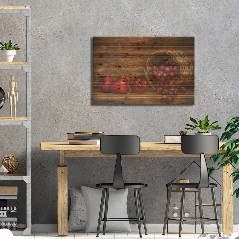 Red Print On Wood by Margareth Perfoncio - Multi-Color