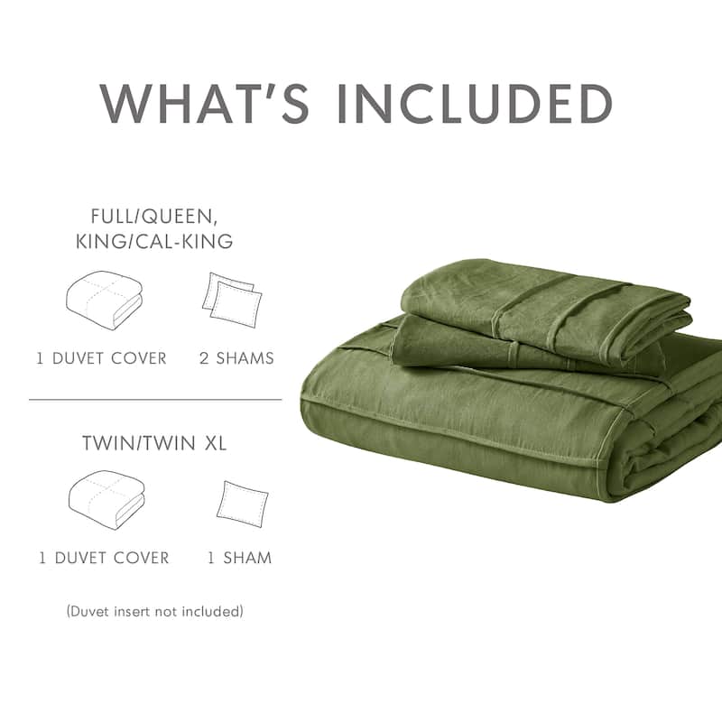 Chelsea Square Evans Pinch Pleated Soft Washed Boho Duvet Cover Set