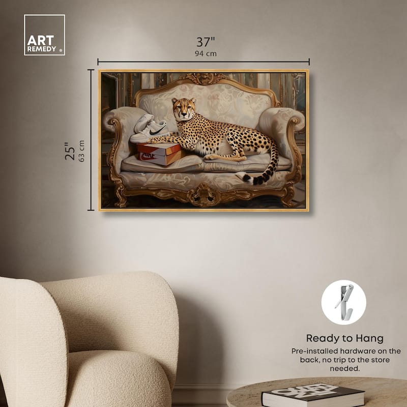 Lounging Sneaker Cheetah Canvas by Art Remedy