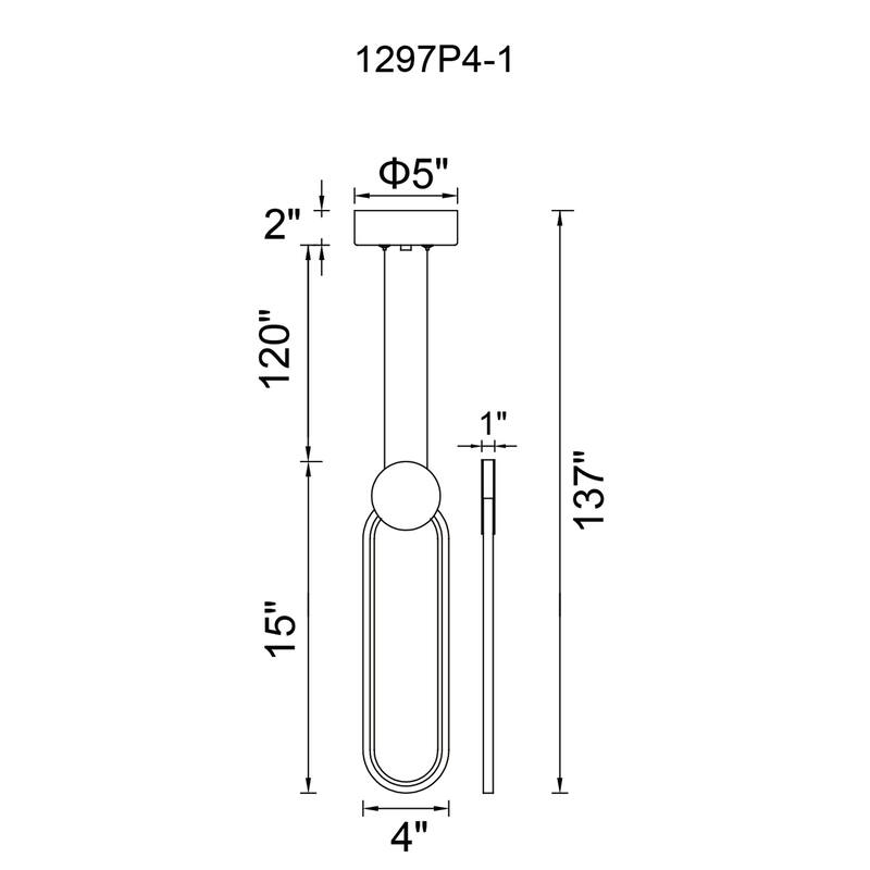Pulley Integrated LED 4in Black Mini Pendant