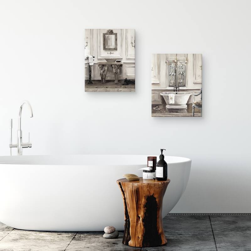 Classical Bath by Marilyn Hageman S/2 by Marilyn Hageman Canvas Art Prints