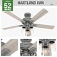 preview thumbnail 5 of 15, Hunter 52" Hartland Ceiling Fan with 3-Light LED Light and Pull Chains - Farmhouse, Transitional