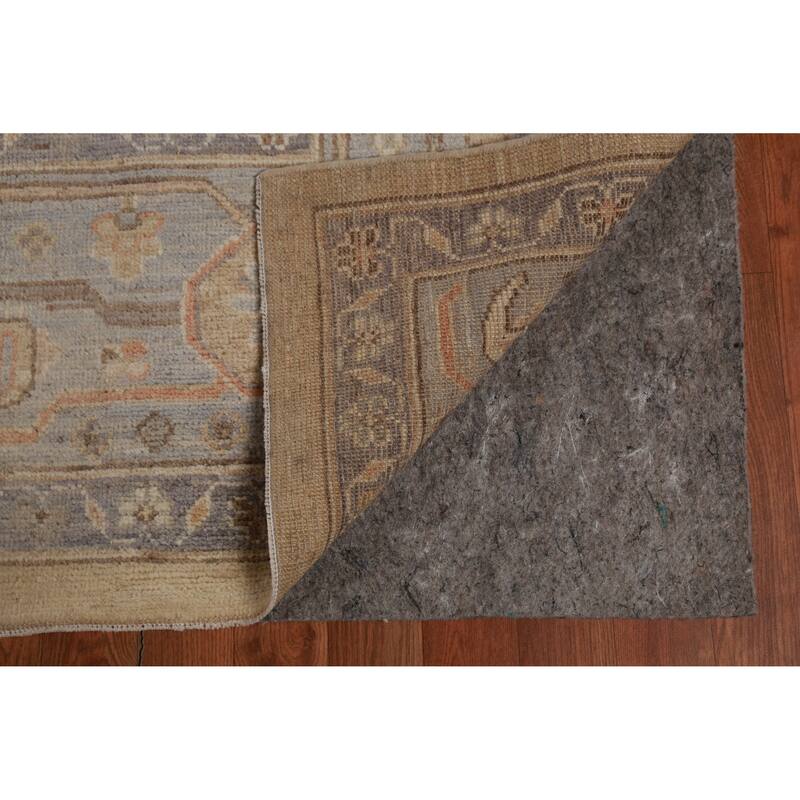 Hand Knotted Oriental 100% Wool Carpet Transitional All-Over Beige & Ivories Oushak Area Rug - 11' 10'' X 8' 5''
