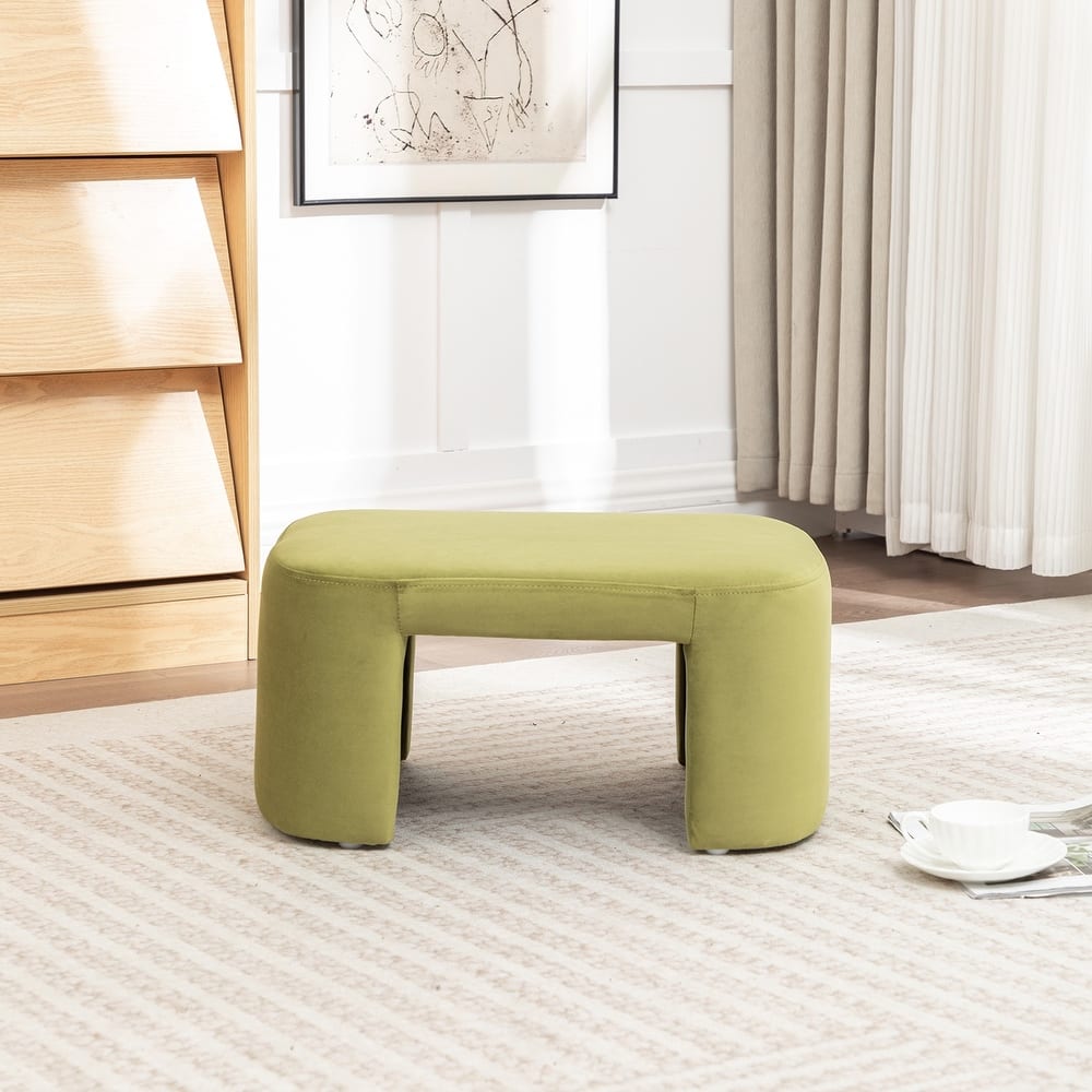 SEYNAR Modern Velvet Rectangle Accent Ottoman