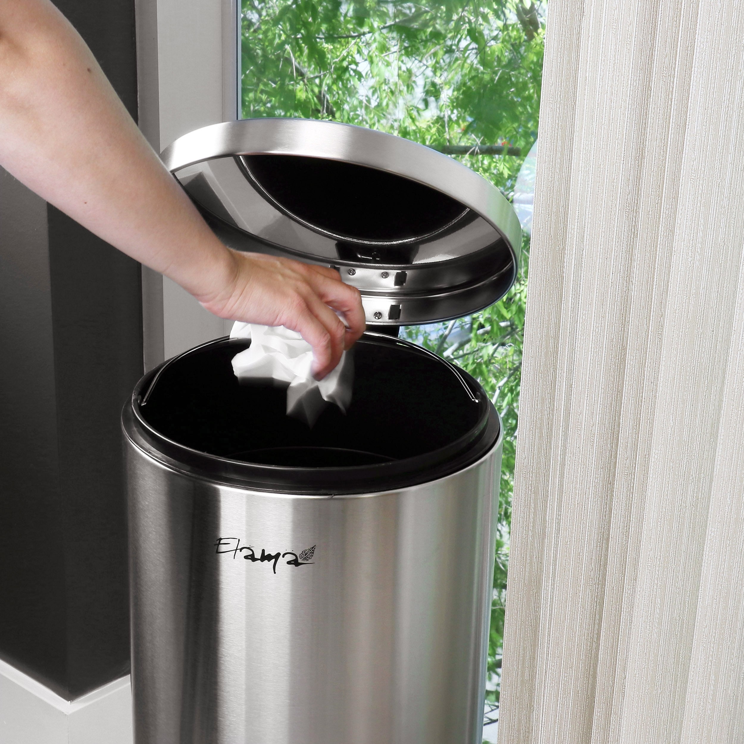 Innovaze 8 Gal.30 Liter and 1.3 Gal.5 Liter Rectangular Stainless Steel Step-On Trash Can Set for Kitchen and Bathroom