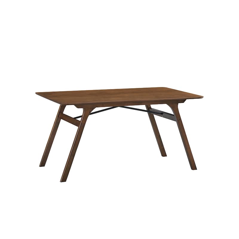 HomeRoots 59" Walnut Wood Dining Table - 59.00 in. x 30.00 in. x 35.00 in.