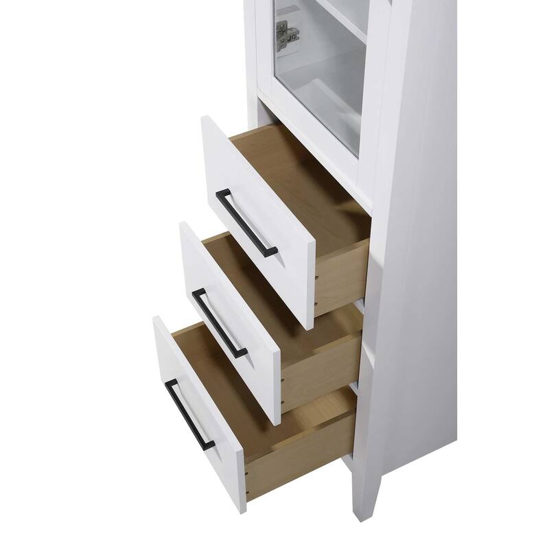 Laura 16-28 Inch Bath Storage Glass Cabinet