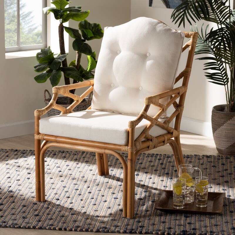 Sonia Modern and Contemporary Natural Finished Rattan Armchair