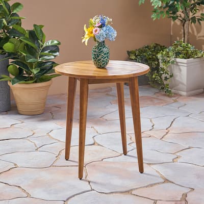 Stamford Outdoor Acacia Bistro Table with Straight Legs by Christopher Knight Home