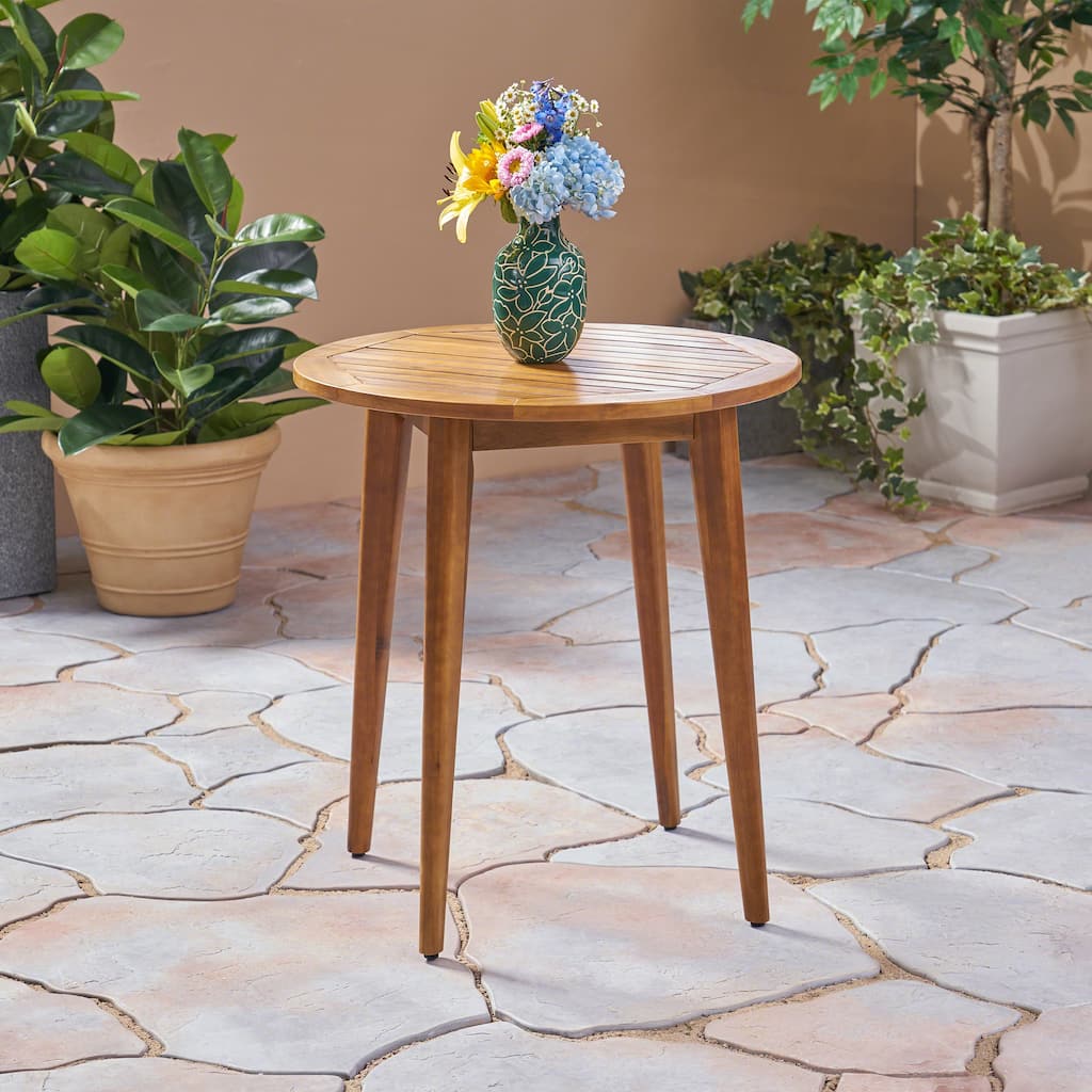 Stamford Outdoor Acacia Bistro Table with Straight Legs by Christopher Knight Home