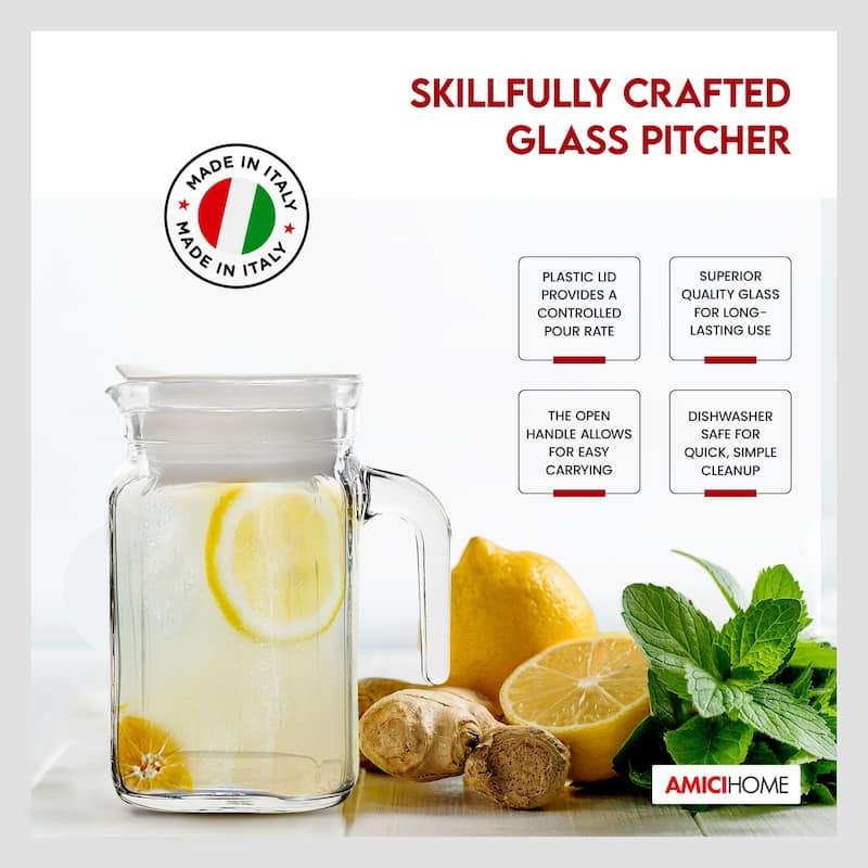 Amici Home Italian Igloo Quadra Glass Pitcher