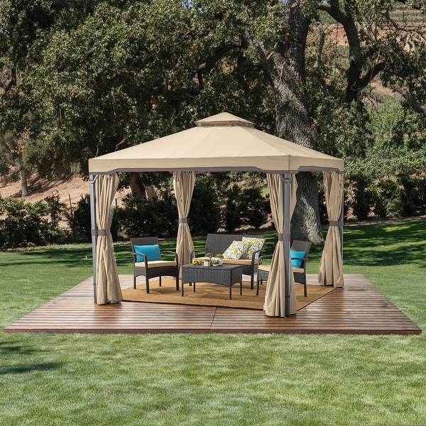 Skyline Fabric Gazebo by Christopher Knight Home On Sale Bed