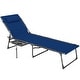 preview thumbnail 2 of 7, Outsunny Folding Chaise Lounge Chair Outdoor Tanning Chair with Side Table, 5-Level Adjustable Beach Lounge Chair with Headrest