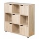 preview thumbnail 3 of 9, 9-cube Oak Organizer with 5 Enclosed Doors and 4 Shelves