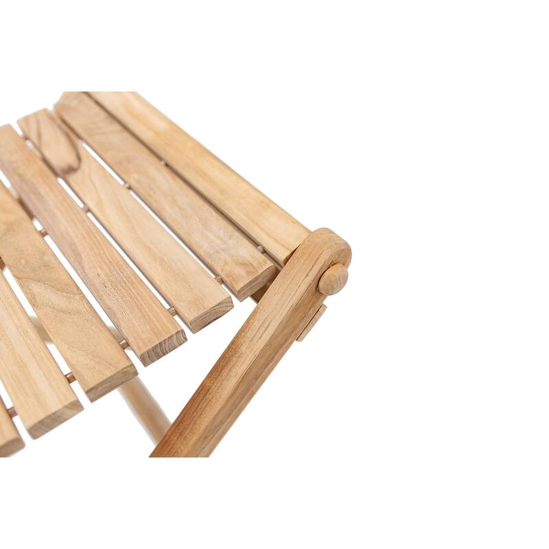 Nordic Style Teak Folding String Seat - Beige