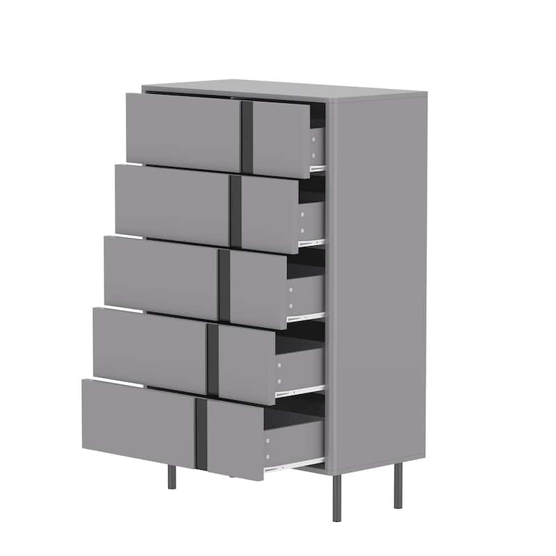 Modern End Table with Adjustable Metal Legs - Compact Storage Unit