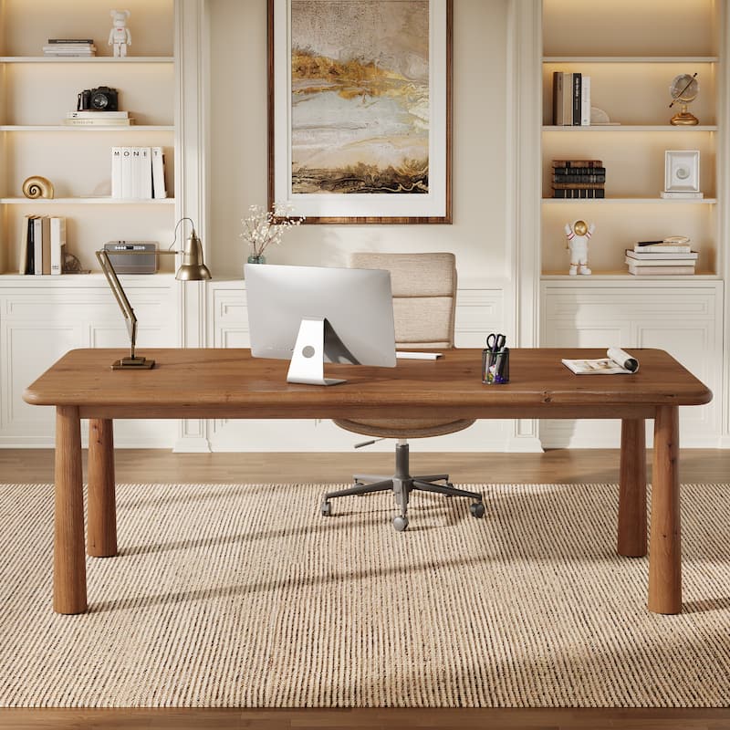 Solid Wood Executive Desk with Heavy Duty Legs, 63-Inch