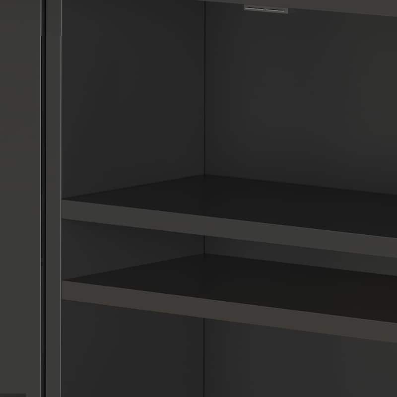 Moasis Rattan 2-Door Buffet Sideboard Cabinet with Adjustable Shelves