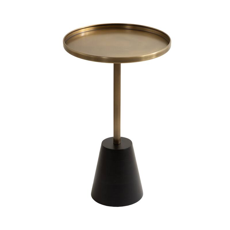 Kate and Laurel Tira Round Side Table - 14x14x24 - Gold/Black