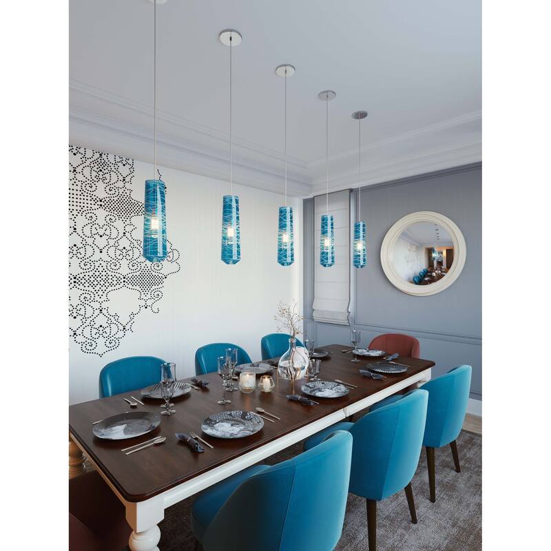 Spun 3 Light Linear Pendant - Steel Blue