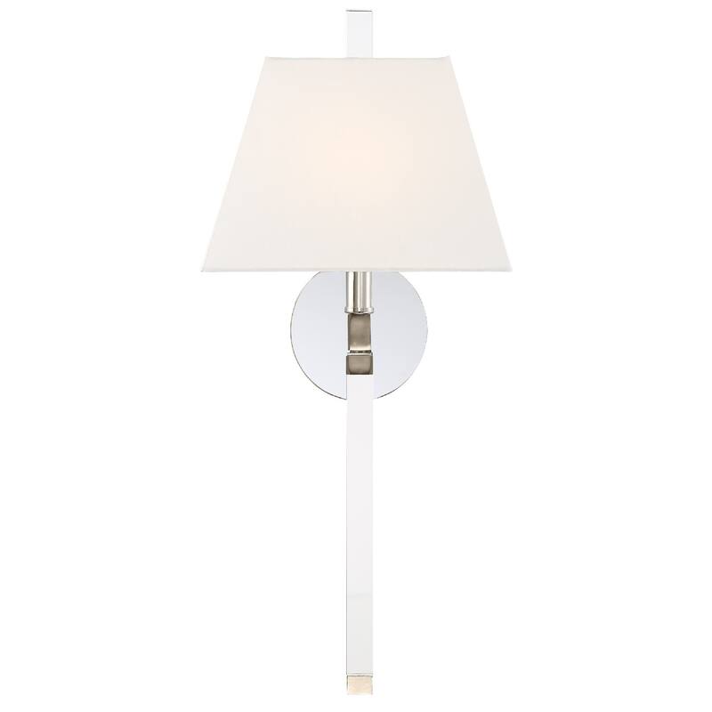 Renee 1 Light Polished Nickel Wall Mount - 10'' W x 21.75'' H x 7'' D - 10'' W x 21.75'' H x 7'' D