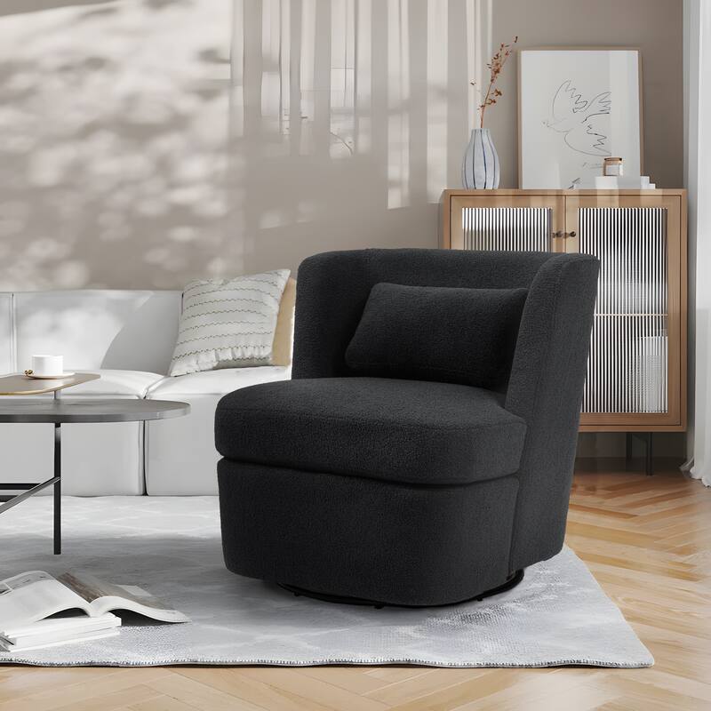 Swivel Upholstered Accent chair With pillow