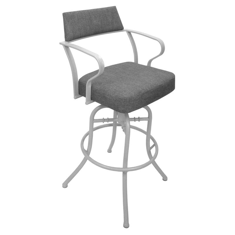 Carolina Charcoal Swivel Tilt Counter 26" or Bar 30" Metal Bar Stool - White - Bar Height