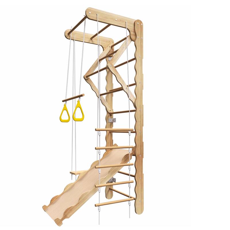 Indoor Toddler Kids Pikler Triangle Set, Foldable Ladder Climbing Jungle Gym Climber