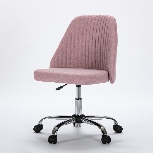 pink suede office chair