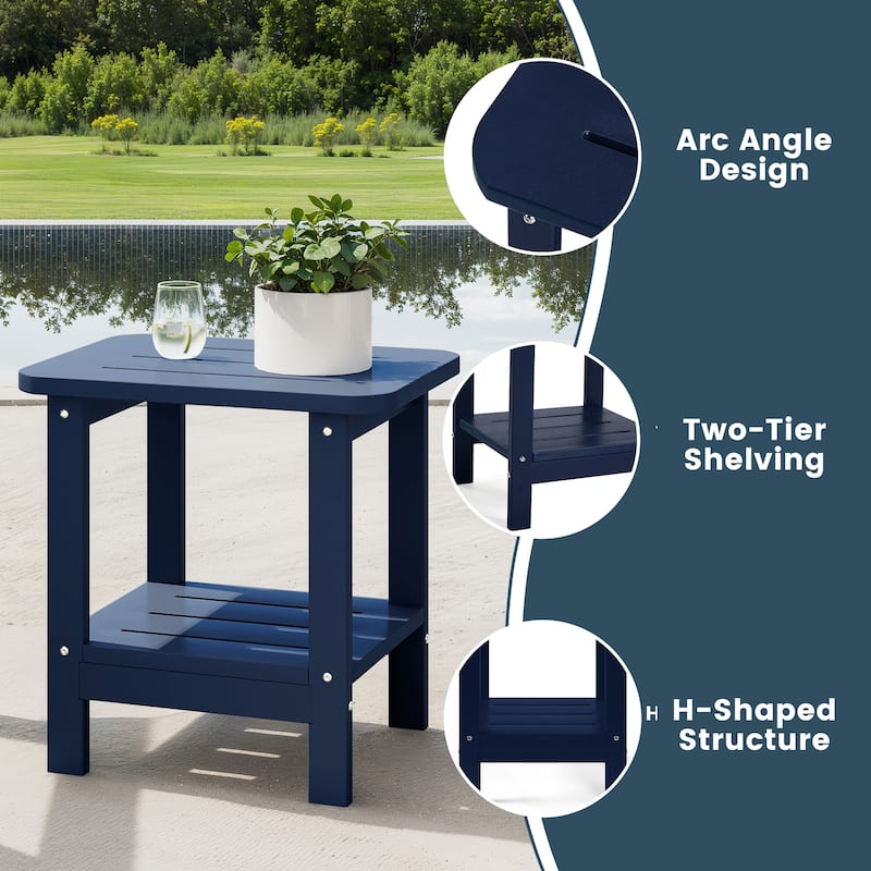 Brighton Outdoor Poly Two Shelf Side Table